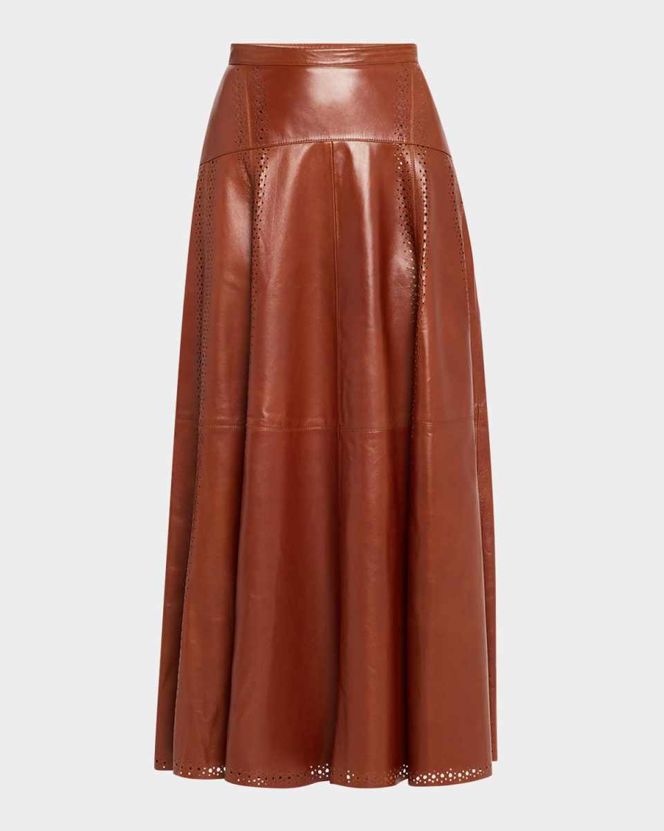 Aninda Leather Midi Skirt